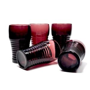 Vintage Paden City Dark Purple Tumbler Drinking Glasses